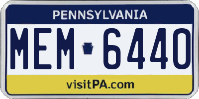 PA license plate MEM6440