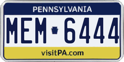 PA license plate MEM6444