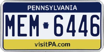 PA license plate MEM6446