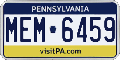 PA license plate MEM6459