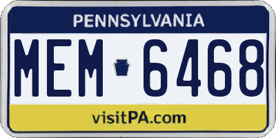 PA license plate MEM6468