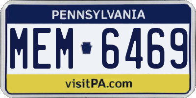 PA license plate MEM6469