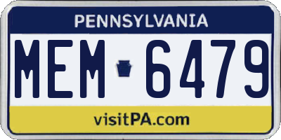 PA license plate MEM6479
