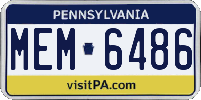 PA license plate MEM6486