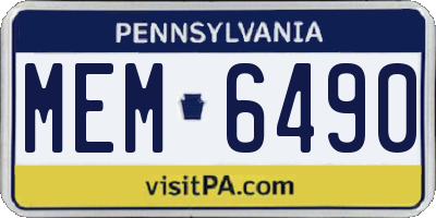PA license plate MEM6490