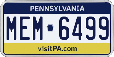 PA license plate MEM6499