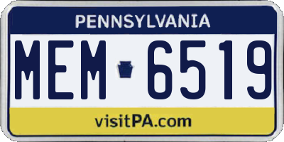 PA license plate MEM6519