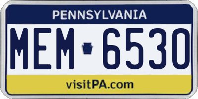 PA license plate MEM6530