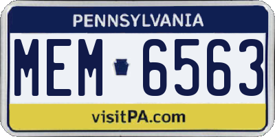 PA license plate MEM6563