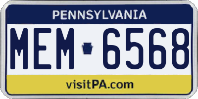 PA license plate MEM6568
