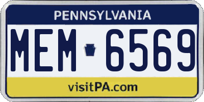 PA license plate MEM6569