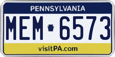 PA license plate MEM6573
