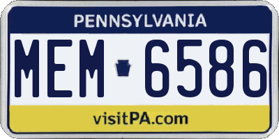 PA license plate MEM6586