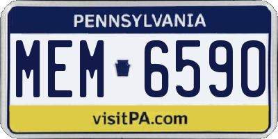 PA license plate MEM6590
