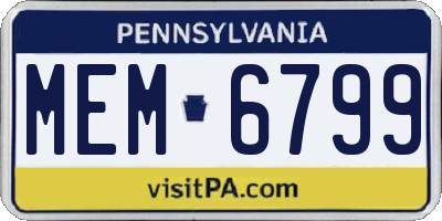 PA license plate MEM6799