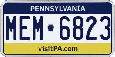 PA license plate MEM6823