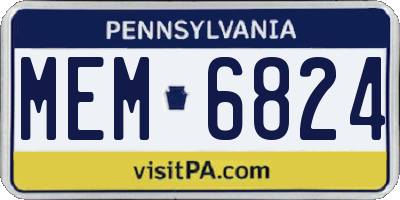 PA license plate MEM6824