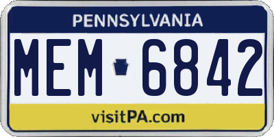 PA license plate MEM6842