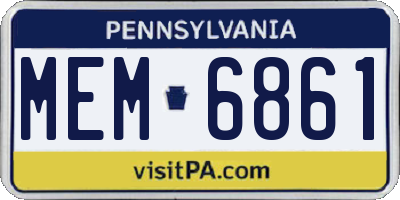 PA license plate MEM6861
