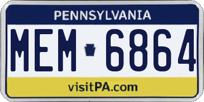 PA license plate MEM6864