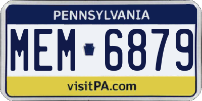 PA license plate MEM6879