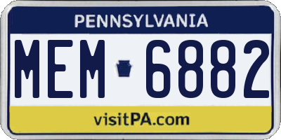 PA license plate MEM6882