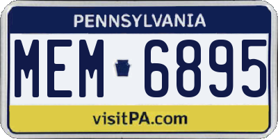 PA license plate MEM6895