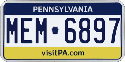 PA license plate MEM6897