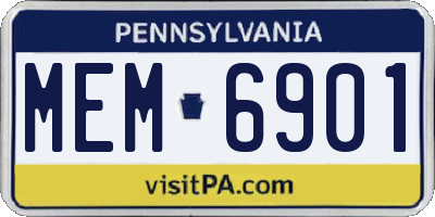 PA license plate MEM6901