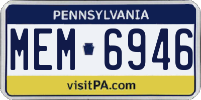 PA license plate MEM6946