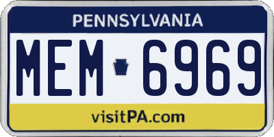 PA license plate MEM6969
