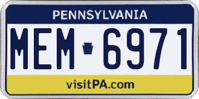 PA license plate MEM6971