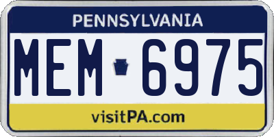 PA license plate MEM6975