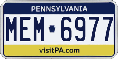 PA license plate MEM6977