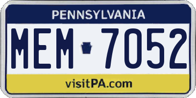 PA license plate MEM7052