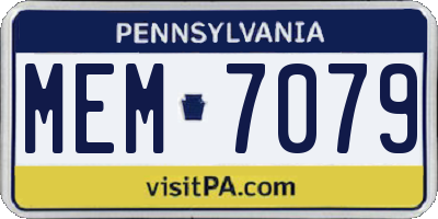 PA license plate MEM7079