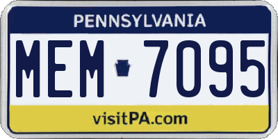PA license plate MEM7095