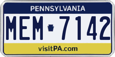 PA license plate MEM7142