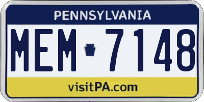 PA license plate MEM7148