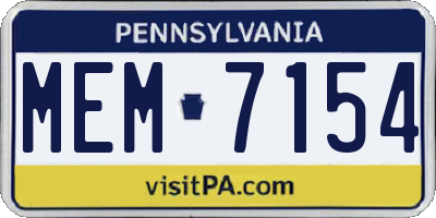 PA license plate MEM7154
