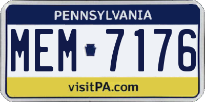 PA license plate MEM7176