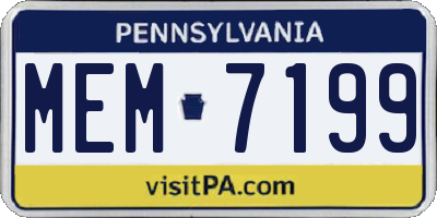 PA license plate MEM7199