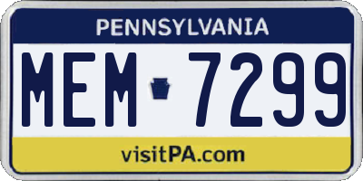 PA license plate MEM7299