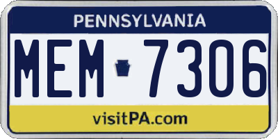 PA license plate MEM7306