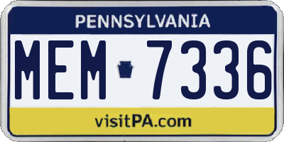 PA license plate MEM7336
