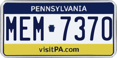 PA license plate MEM7370
