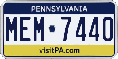 PA license plate MEM7440