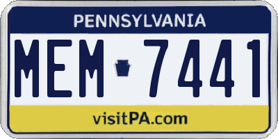 PA license plate MEM7441