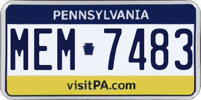 PA license plate MEM7483