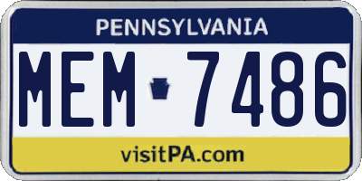 PA license plate MEM7486